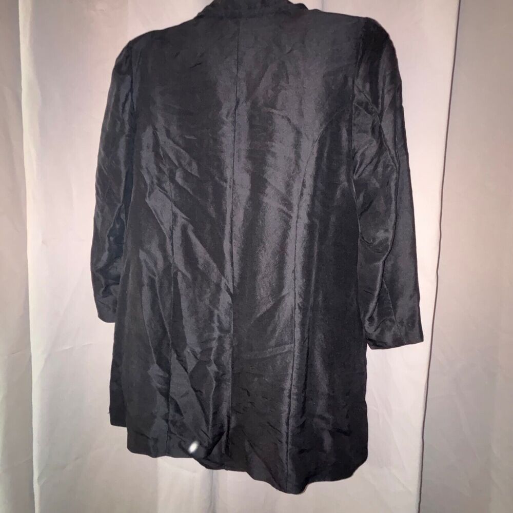 Vintage Silks by LSC Women's long shirt duster black‎ 100% silk medium - Picture 2 of 6